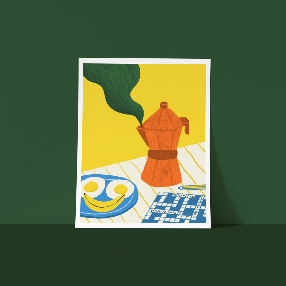 Affiche - Deux oeufs, banane, mots croisés