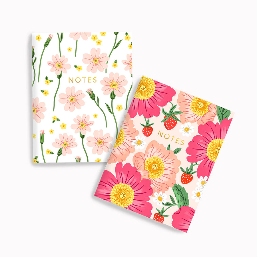 Ensemble de carnets de poche - Fraises & Pivoines