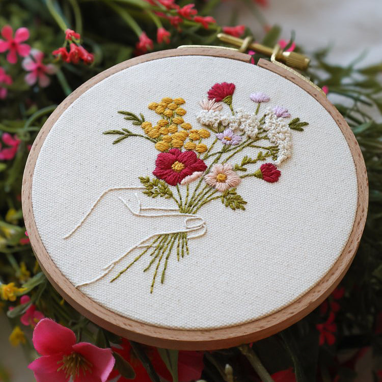 Ensemble de broderie - Fleurs sauvages (couleurs vibrantes)