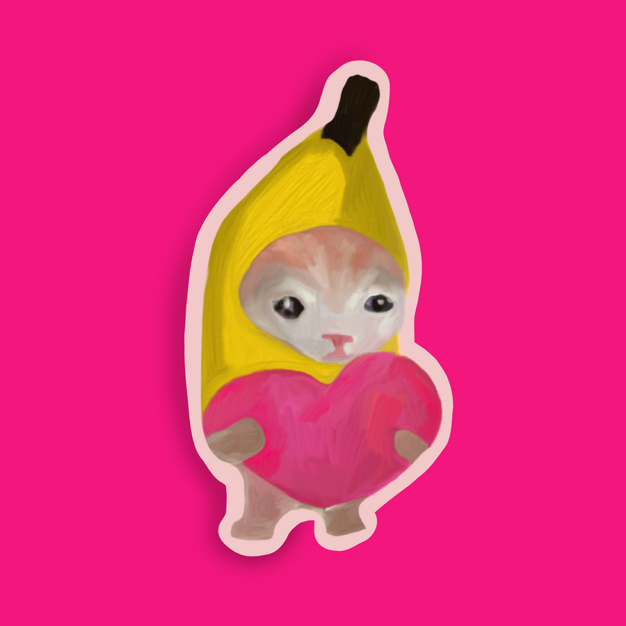 Autocollant - Chat Banane