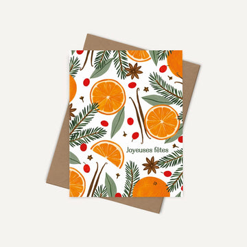 Carte de Noël - Oranges et canneberges